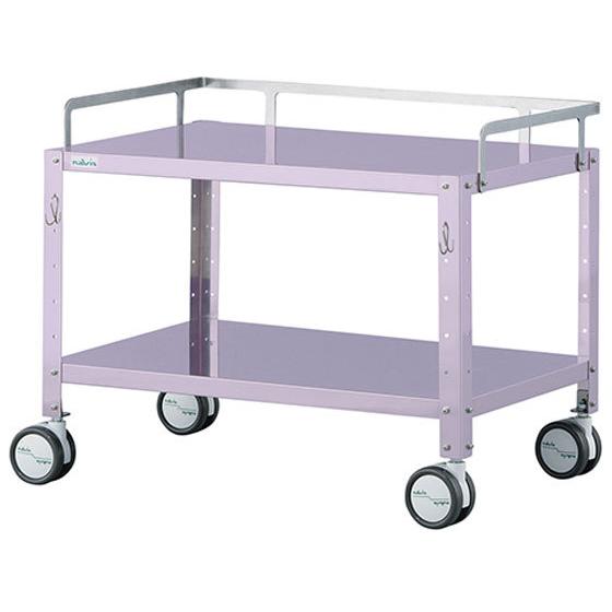 ナビス/MCSWL-2LF/ミニカラフルステンワゴン(フック付き・低床タイプ)ラージ ワゴン カート 運搬 配送 看護 医療