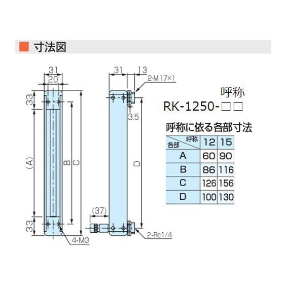 お取り寄せ】コフロック パージ流量計(精密ニードルバルブ付き) RK1250