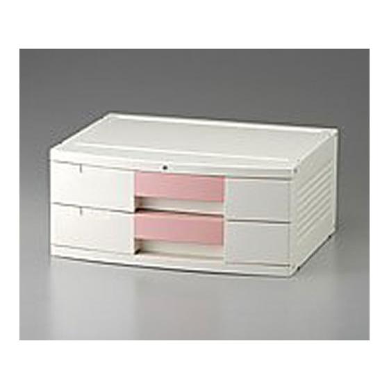 ナビス/トレイBOX(鍵付)A3用ピンク 470×360×205mm/304H 手術室戸棚 物品管理 収納 看護 医療