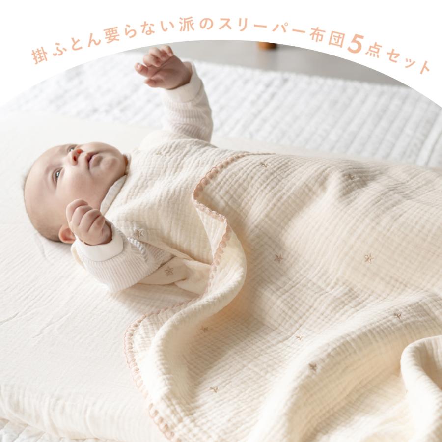 サンデシカ 立体ファイバー敷ふとん ベビー布団 5点セット スリーパー