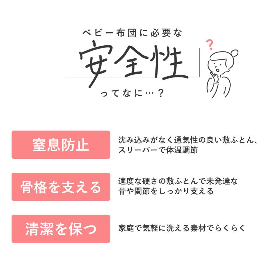 立体ファイバー敷ふとん ベビー布団 5点セット スリーパー ケット ミニ サイズ 洗える ふんわりシボガーゼ 出産準備 送料無料の画像