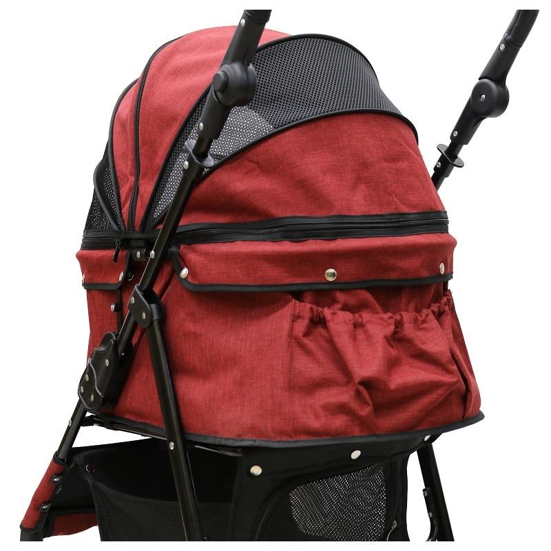 多頭用耐荷重30kg！ココハート ４輪ペットカート/甘えん坊バギーBIG ワイン 期間限定大幅値引き！耐荷重30kg！ココハート 4輪ペットカート