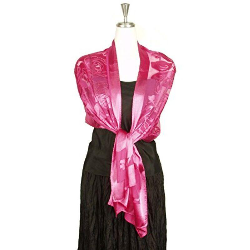 国内外の人気 アザレアピンク ストール シルク 透かし入り 財布 帽子 ファッション小物