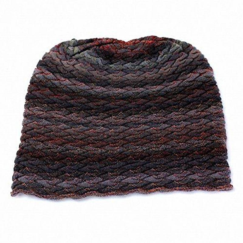 500円引きクーポン メンズ ニット帽 帽子 ウール グラデーションボーダー ブラック系 レディース 秋 ワッチ 冬 帽子