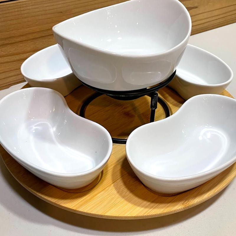 Lazy susan 竹製ターンテーブル プレートセット レイジースーザン【訳あり】2400D0013 D0013ISOGAMI