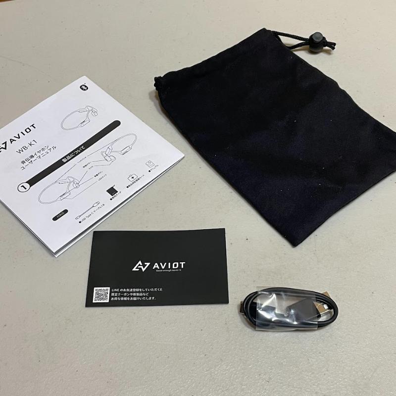 AVIOT 骨伝導ヘッドホン イヤホン WB-K1-BK アビオット【訳あり