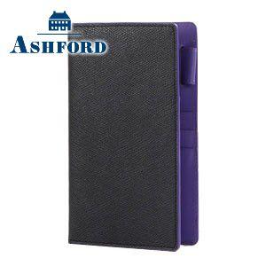ASHFORD - 取り合わせ万覚え帳 聖書 革 アシュフォード 名入れ無料 ビバーチェ 聖書大きさ 取り合わせ万覚え帳 11粍 万覚え帳手あい 黒いこと×パープル 7196-178 7196 キッチン、日用品、文具-システム手帳
