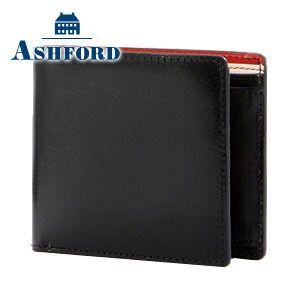 メンズ 2つ折 財布 革 名入れ アシュフォード マイミクスチュア 2つ折 ウォレット ブラック 8880-011 8880