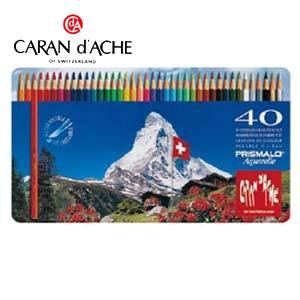 CARAN d'ACHE - 色鉛筆 水彩画 水道の栓短距離競走 絵描き生産ライン プリズマロ 40色 水溶性色鉛筆 0999-340 文具、ステーショナリー-キッチン、日用品、文具