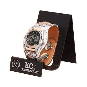 腕時計 革 ケイシーズ（KCs） エキゾチック ナチュラル スリーコンチョマット ウォッチブレス KPR501A｜cocolab