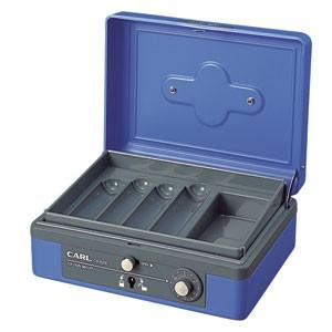 防犯 カール事務器 手提金庫 ブルー キャッシュボックス L CB-8200-B | 
