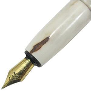 万年筆 平井木工挽物所 雲舟シリーズ プレーンキャップ 万年筆 (鹿の角) SI-M |  | 01