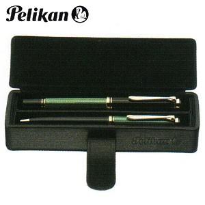 ペンケース 革 名入れ ペリカン レザー ペンケース 2本用 ブラック PB-1