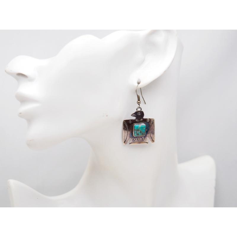 インディアンジュエリー ナバホ サンダーバード ターコイズピアス