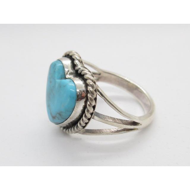 試作品　ハートターコイズ　リング　19号　インディアンジュエリー　シルバー925 試作品 ハートターコイズ リング 19号 インディアンジュエリー