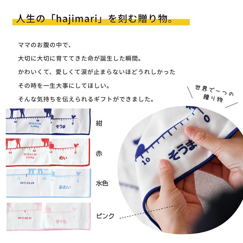 出産祝い 身長計 ガーゼケット 名入れ 刺しゅう 無料 バスタオル ギフト Hajimari 男の子 女の子 おしゃれ オリジナル ハジマリ Hajimari 出産祝いのココレカ 通販 Yahoo ショッピング