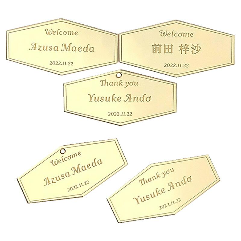 席札 ゴールドネームプレート ミラーアクリル 名入れ 結婚式 披露宴 パーティー 宴会 女子会 オリジナル席札として使える クリックポスト発送 11 0110gm ココロラショップ 通販 Yahoo ショッピング