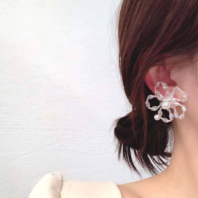 フラワービーズピアス 花 韓国アクセサリー Coco Lucia Yahoo 店 通販 Yahoo ショッピング