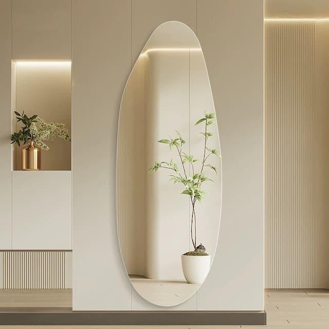 4size/ニュアンスカーブミラー 全身鏡 姿見 バスルームウォールミラー