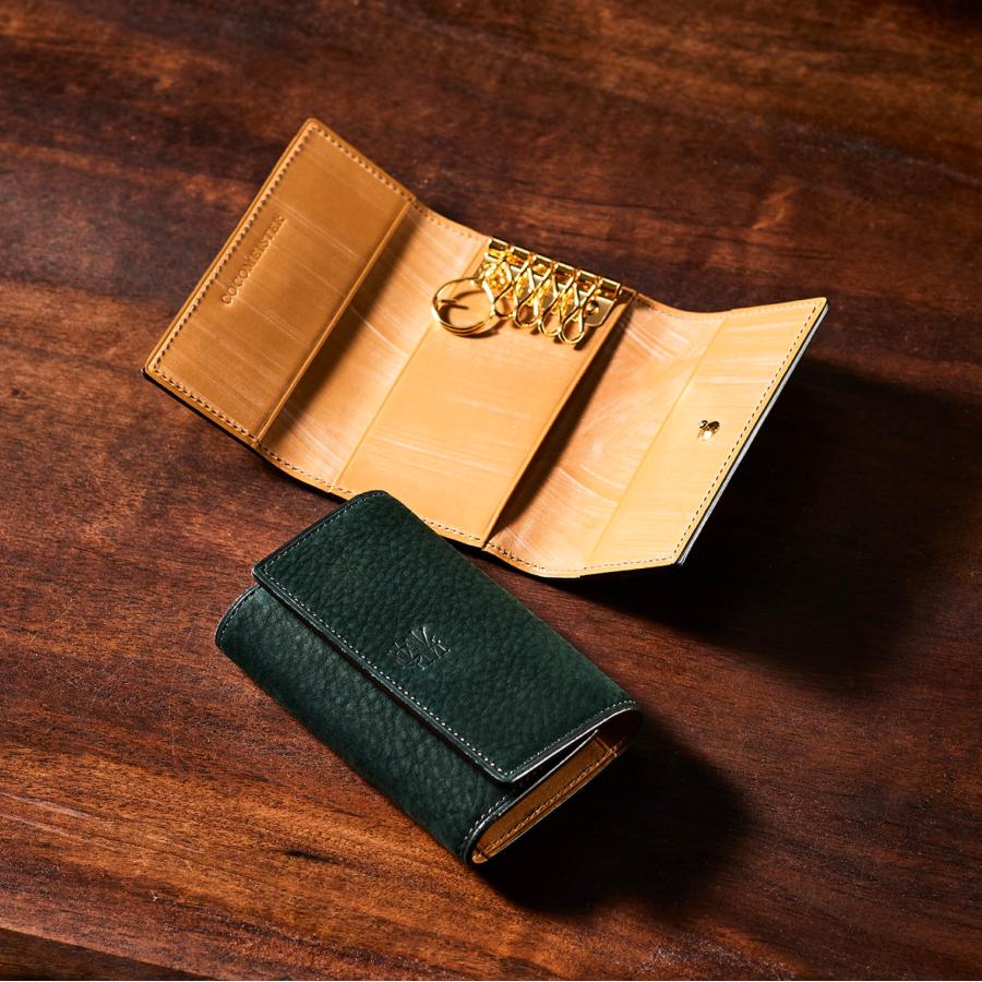 【極美品】ココマイスター 4連 キーケース ネイビー 箱、リボン付き 極美品】ココマイスター 4連 キーケース ネイビー 箱、リボン