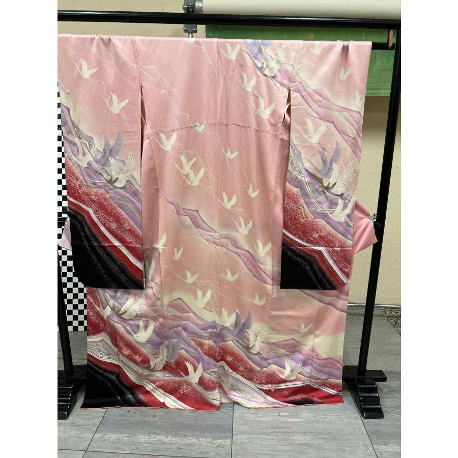 貸衣装処分品　振袖　正絹流れ模様に洋花 ピンク 流れ模様 アレンジ 成人式 フルセット |  | 04