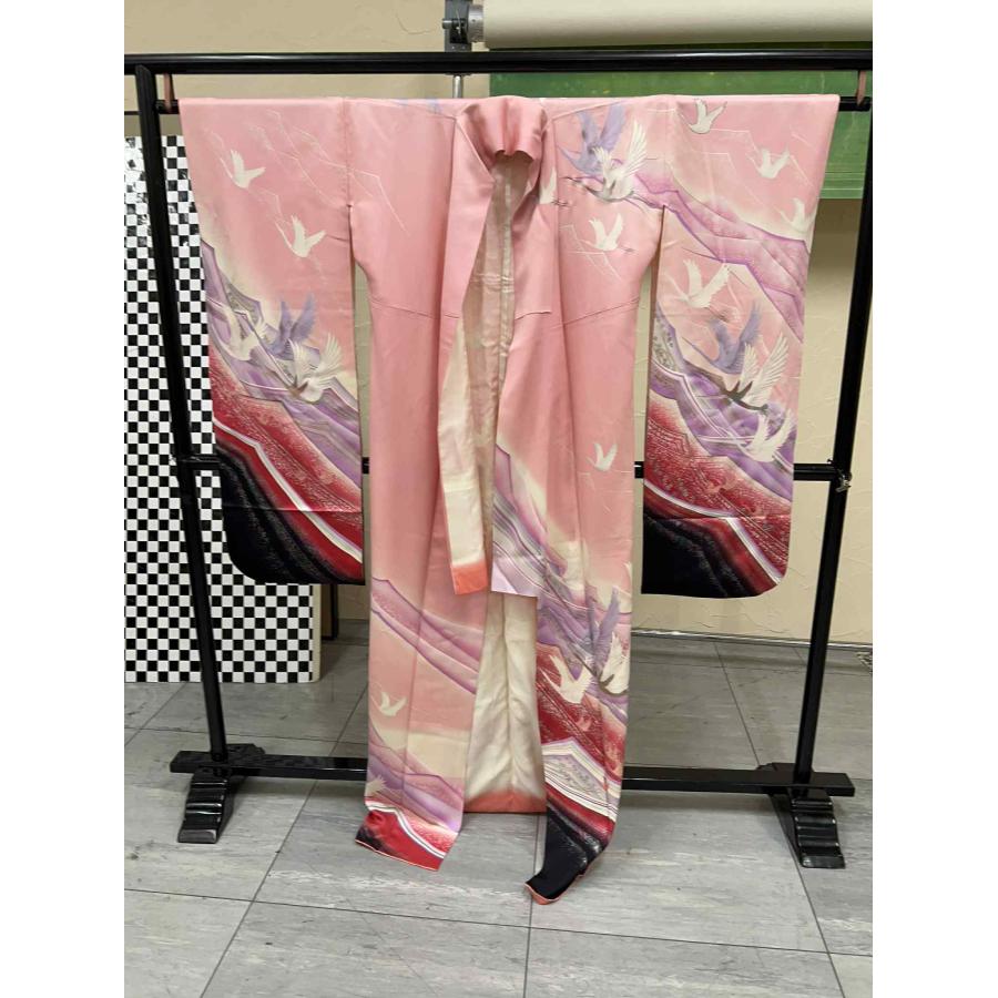貸衣装処分品　振袖　正絹流れ模様に洋花 ピンク 流れ模様 アレンジ 成人式 フルセット |  | 05