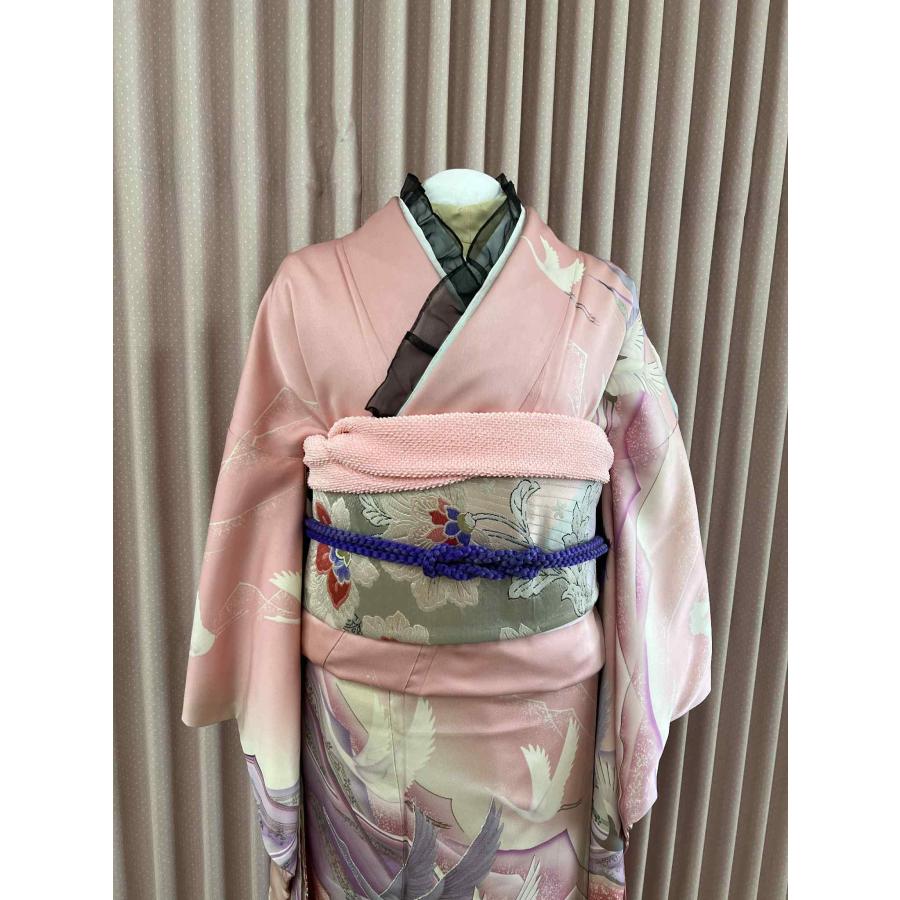 貸衣装処分品　振袖　正絹流れ模様に洋花 ピンク 流れ模様 アレンジ 成人式 フルセット |  | 03