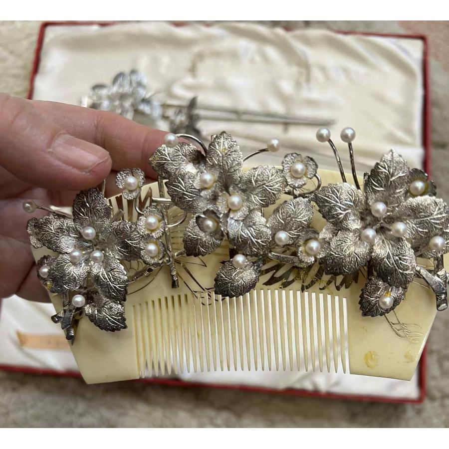 貸衣装処分品 和装花簪　シルバー　かんざし おいらん | 