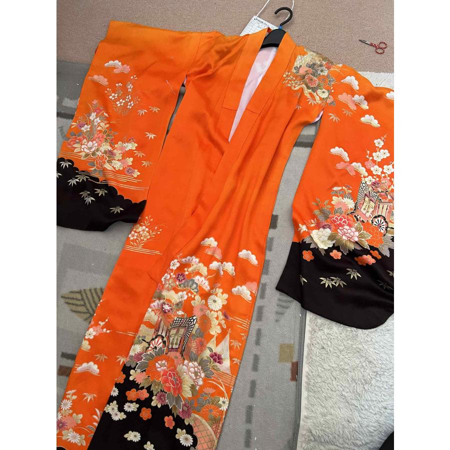 貸衣装処分品 753 オレンジ　長襦袢と着物 | 