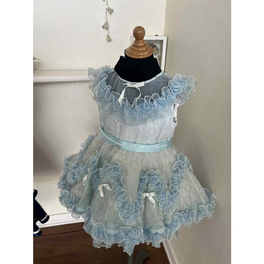 貸衣処分品子供服 3-5祭水色フリル | 
