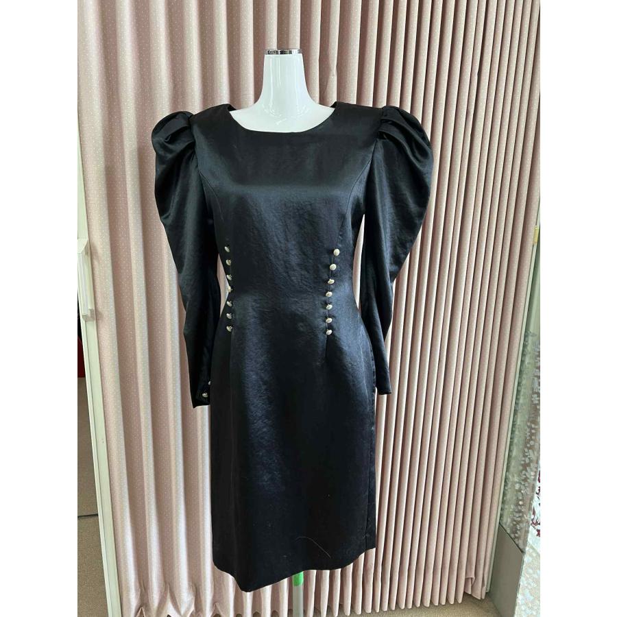 貸衣装処分品 ゲストドレスワンピース　黒　80年代　肩パット |  | 01