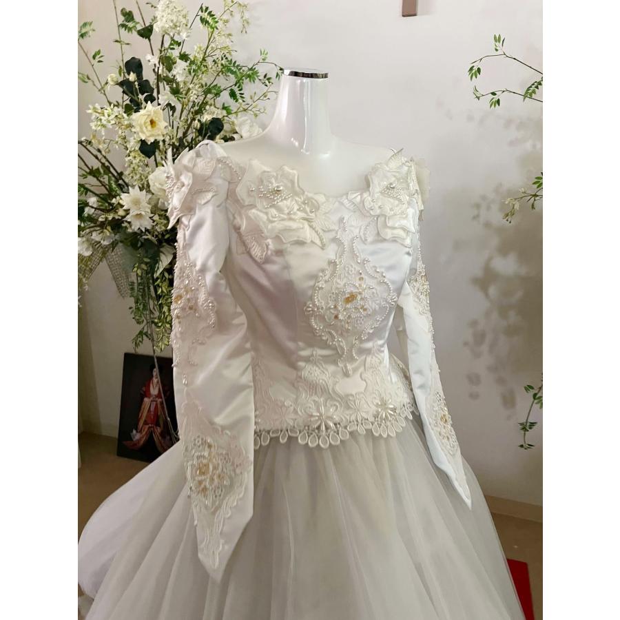 milkkk様専用)ホワイト チュール ティアード ウェディングドレス