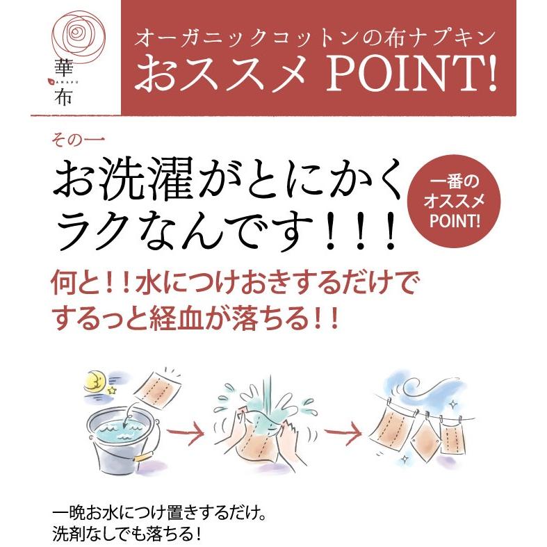 華布(hanafu)のオーガニックコットンの布ナプキン おためしセットC  ホルダー：約24×約18.5cm、Mサイズ、Lサイズ(各1枚) [M便 1/1]｜coconatural｜03