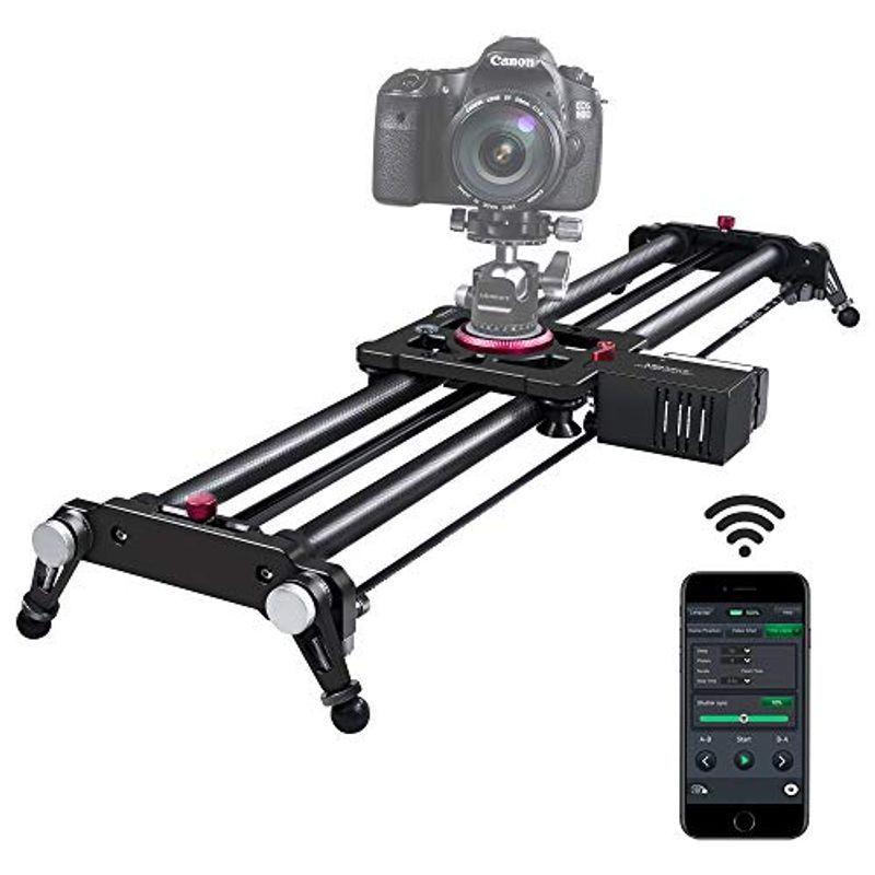 女の子向けプレゼント集結 Ashanks カメラ 電動スライダー 1cm ドリー 炭素繊維 ビデオ安定レール 電動式 Control Bluetooth App カメラアクセサリー