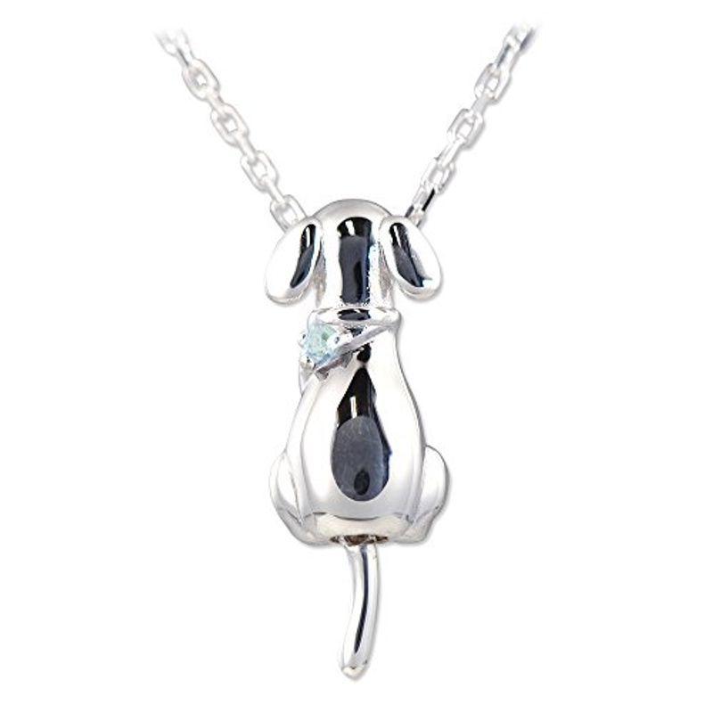 希少 大人気 選べる 誕生石 12種類 犬 イヌ モチーフ シルバー レディース ペンダント ネックレス 3月 アクアマリン 人気第1位 Helpit Me