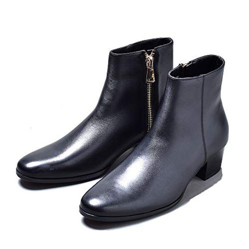 安い価格 エンデヴァイス レザー ヒールブーツ メンズ サイドジップ 本革 革靴 ブランド プレーントゥ 44 27 0cm ブラック 直販格安 Superavila Com