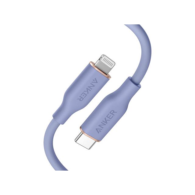 [在庫処分] Anker アンカー PowerLine III Flow USB-C & Lightning (ライトニング) ケーブル 0.9m ラベンダーグレー 高耐久 MFi認証 A86620Q1||