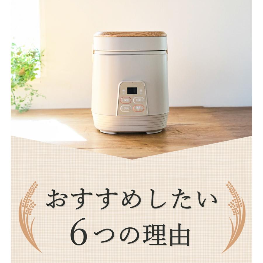 [訳あり]アルコレ ミニライスクッカー ミニ炊飯器 0.5〜2合 木目・ベージュ 1合 炊飯 かわいい コンパクト 省スペース 在庫限り 在庫処分  ARCT2001C| | アルコレ | 03