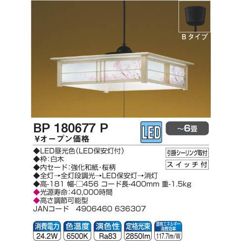 KOIZUMI（コイズミ） コイズミ照明 LEDペンダント 〜6畳 BP180677P