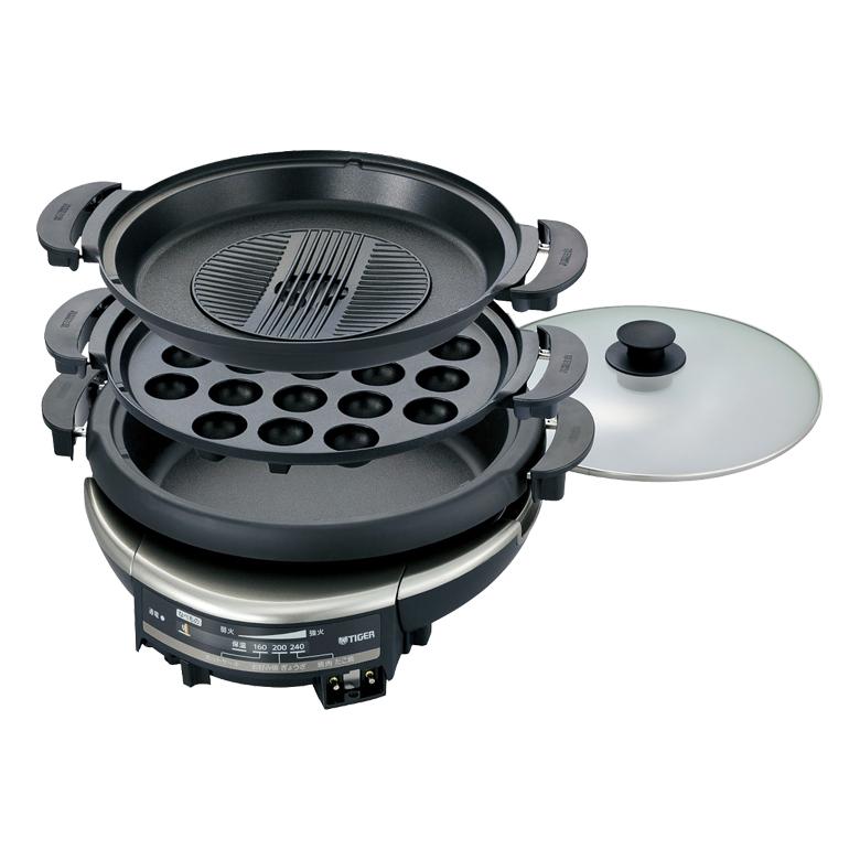 タイガー魔法瓶 グリル鍋 ホットプレート たこ焼き器 焼肉プレート 丸