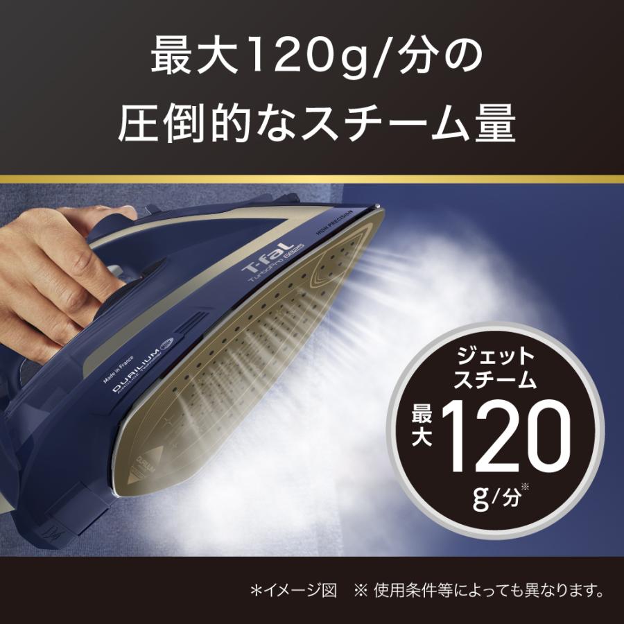 【美品】Tefal スチームアイロン ネイビー ターボプロ　6825 T-fal（ティファール） ターボプロ6825 ネイビー×シルバー T-fal