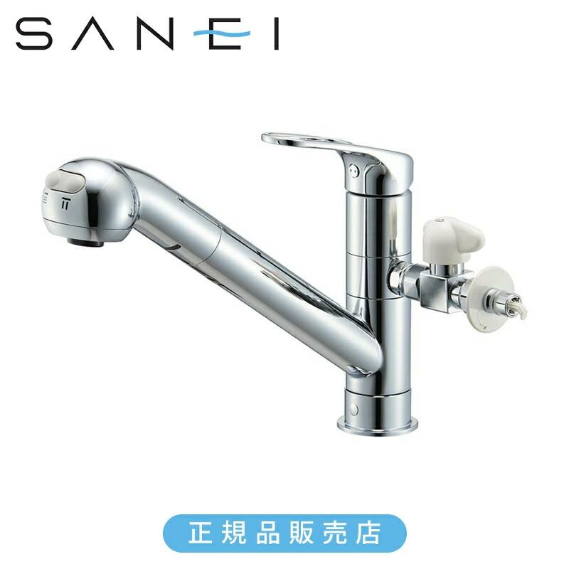SANEI 三栄水栓 シングルワンホールスプレー分岐混合栓 K87000ETJV-V2S