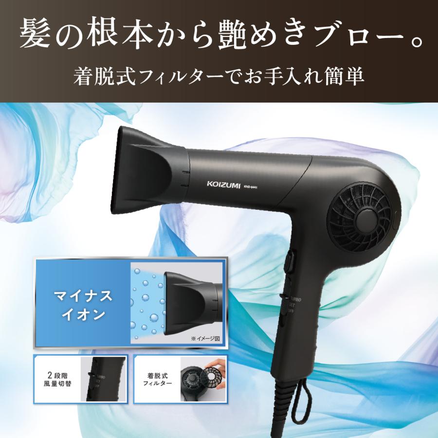 KOIZUMI（コイズミ） マイナスイオン ヘアドライヤー ダークグレー 大