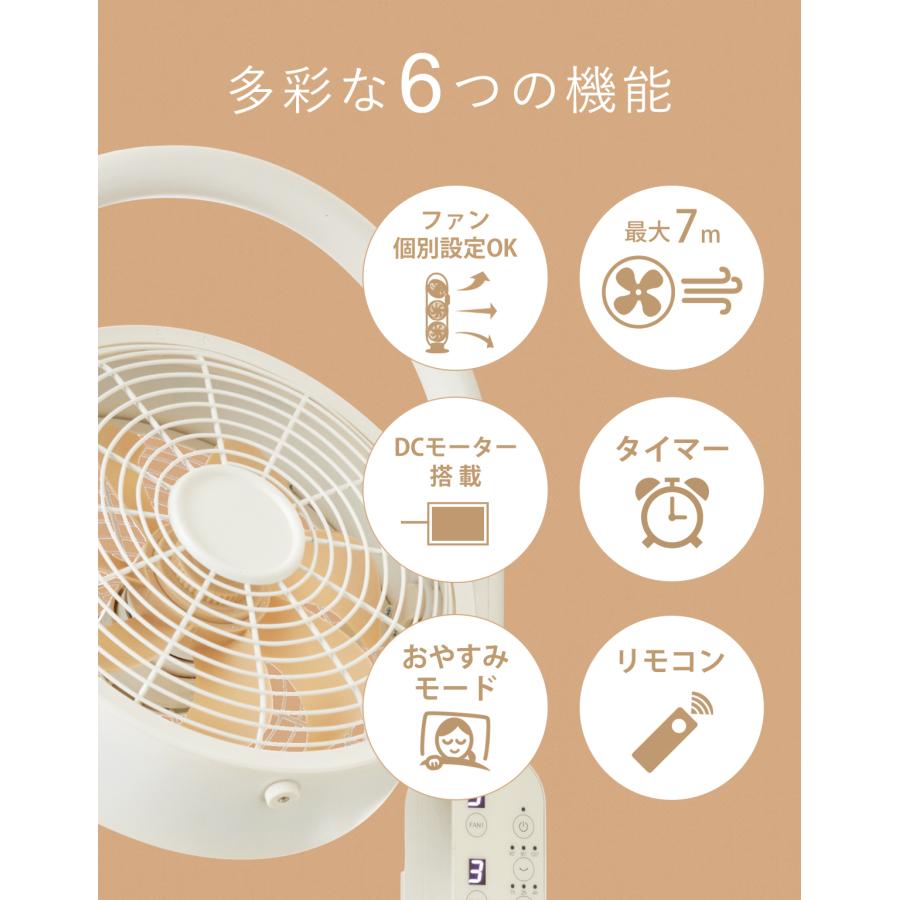 moku. DCモーター搭載 3連マルチファン　美品 アルコレ サーキュレーター 3連 おしゃれ DCモーター リビング