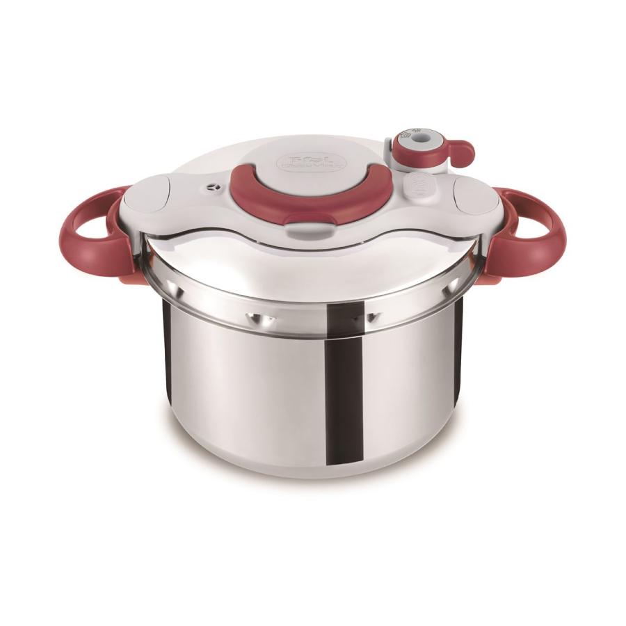 T-fal ティファール クリプソ ミニット イージー ルビーレッド 6L 圧力鍋 正規品 ガス・IHOK 10年保証 フランス製 4-6人用 片手開閉 炊飯 便利 P4620769||の画像
