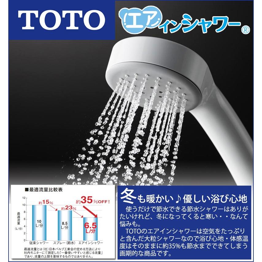 TOTO トートー エアインシャワー 節水シャワーヘッド 節水 おしゃれ シャワー 省エネ ヘッド 水流 洗髪 バス用品 節約 THYC48||||｜coconial｜02