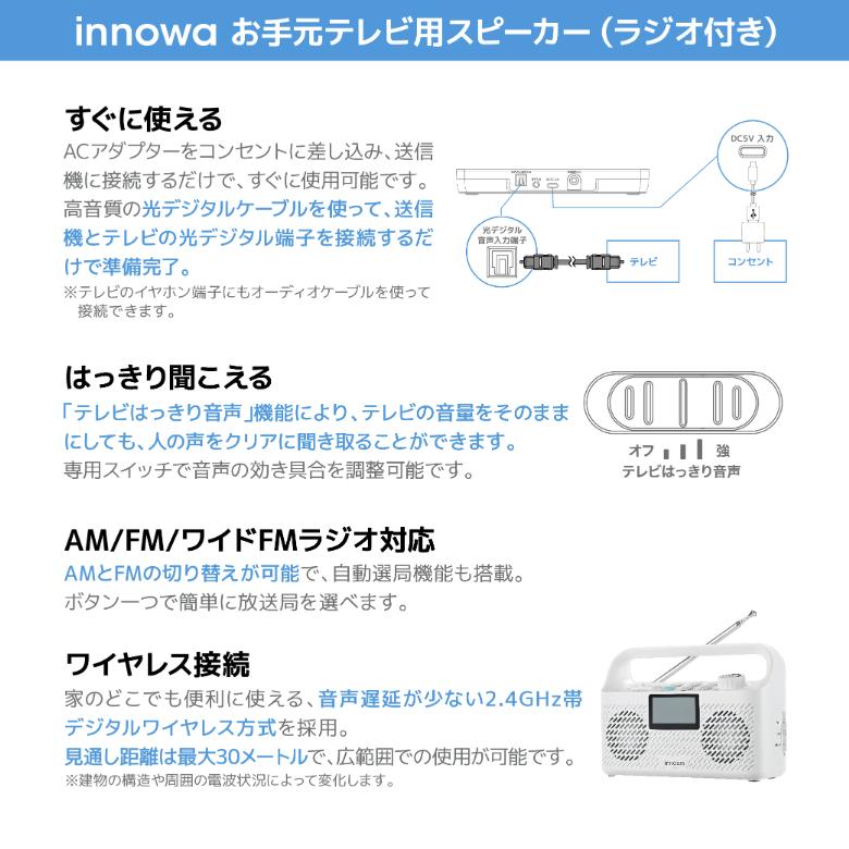 innowa（イノワ） 手元スピーカー テレビ用 innowa NHテクノロジー