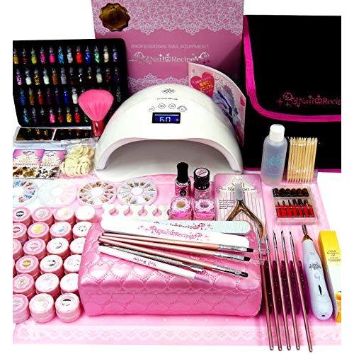 全国宅配無料 Nailrecipe ネイルレシピ ジェルネイル ジェルネイルキット ネイル スターターキット プロ仕様54wライト ネイルマシン カラー 55 以上節約 Kuljic Com
