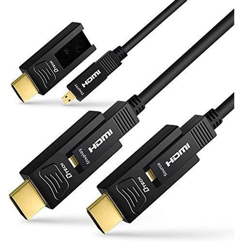 DTECH 配管用 着脱式 光ファイバーHDMIケーブル 10m HDMI タイプA ＋HDMI タイプD 4K 60Hz ハイスピード 1