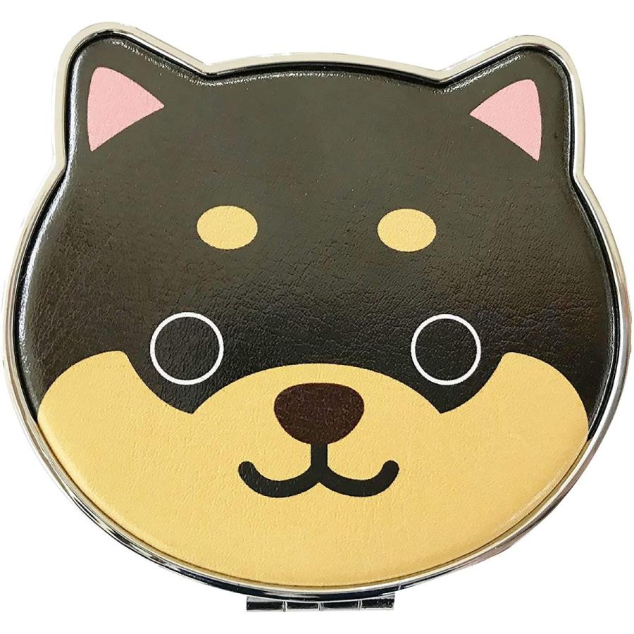 旅するマメしば コンパクトミラー 黒 くろまめ 折りたたみミラー ハンドミラー かわいい キャラクター 柴犬 豆柴 Coconina Shop 通販 Yahoo ショッピング